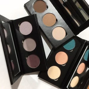 TRIO Eyeshadow Palette - Pressed Mineral Makeup - Eco Friendly Paperboard Case - Pick Shades