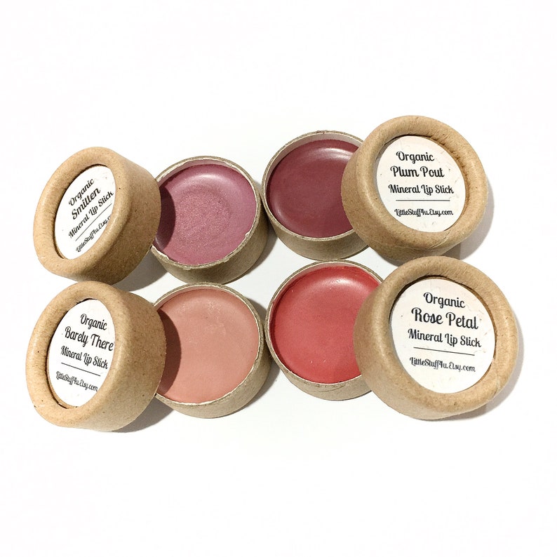 ORGANIC Lipstick SAMPLES - Eco Friendly Paperboard Lippy - Vegan Gluten Free Makeup