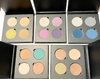 Pick Any 4 Shades + Black Palette | DIY Pressed Eye Shadow Quad | Gluten Free Vegan