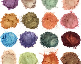 20 Pc Mineral Eye Shadow CLAMSHELL SAMPLE SET - Natural Mineral Makeup Eye Color - Eye Shimmerals