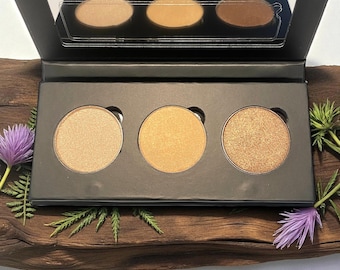 GOLDEN TOPAZ TRIO Eyeshadow Palette - Pressed Mineral Makeup - Eco Friendly