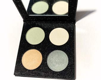 SEA TURTLE Eye Shadow Quad Collection | Paper Board Refillable Palette | Vegan Eco Friendly