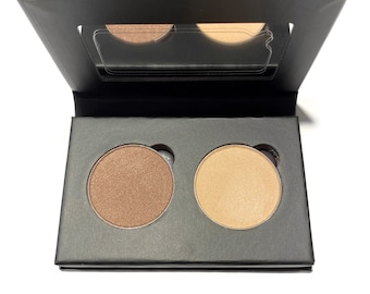SUNSHINE & SABLE Eye Shadow Duo Pressed Makeup | Eco Friendly Paper Board Palette