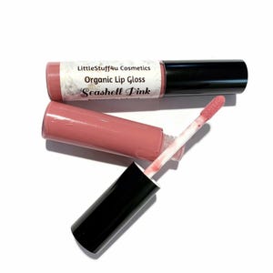SEASHELL PINK Natural Lip Gloss | Vegan Botanical Lip Glaze