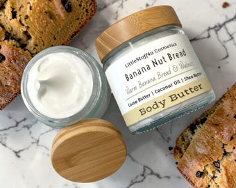 Manteca corporal natural / Pan de plátano y nueces / Crema hidratante