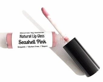 SEA SHELL PINK Natural Lip Gloss | Vegan Botanical Lip Glaze