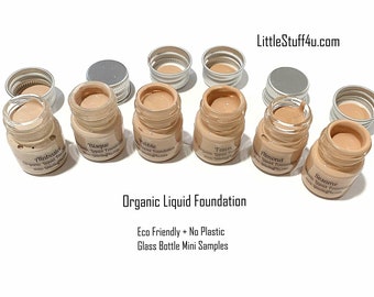 SAMPLES Liquid Foundation GLASS Bottles - Natural Makeup Vegan Gluten Free