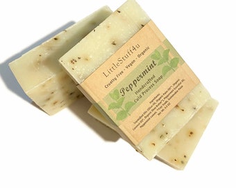 PEPPERMINT Shea Butter Natural Artisan Soap Bar | Vegan Face & Body Soap