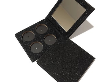 EMPTY Magnetic Black QUAD Palette Pressed Eye Shadow for 26mm to 27mm Pans - Makeup NOT Included