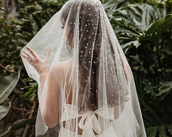 rhinestone wedding veil with blusher, crystal modern bridal veil, minimalist crystal drop veil with blusher
