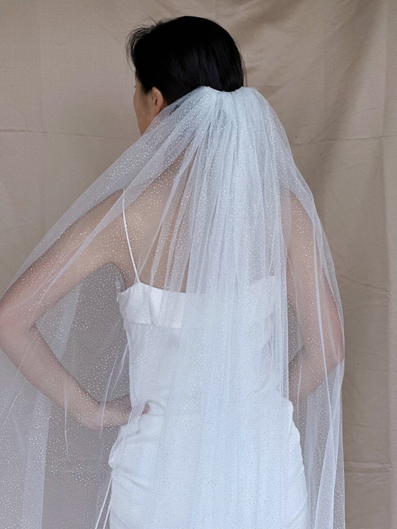 Glitter Wedding Veil With Blusher 137 display picture 2
