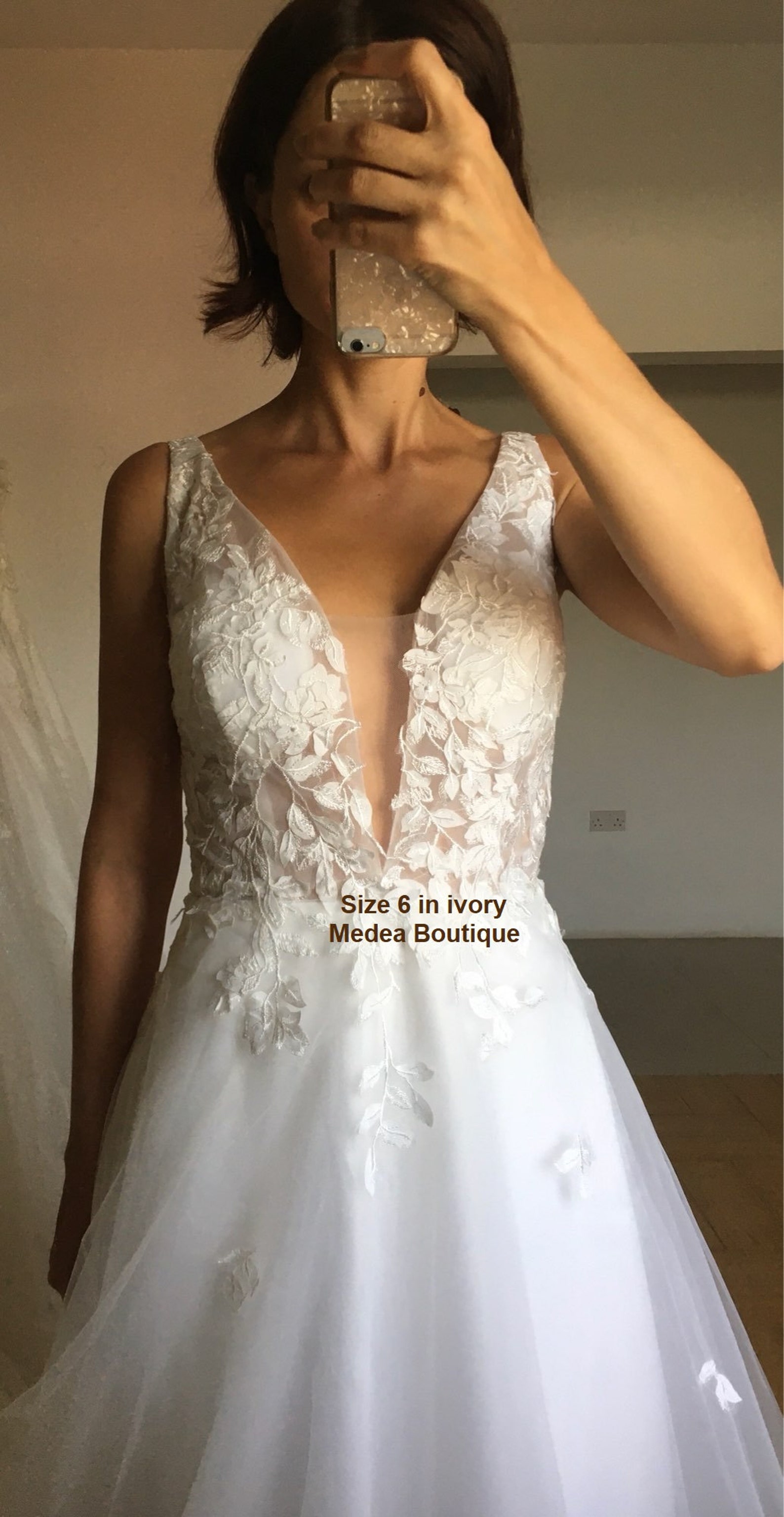Floral Lace Vine Wedding Dress for Garden Weddings Open Back - Etsy