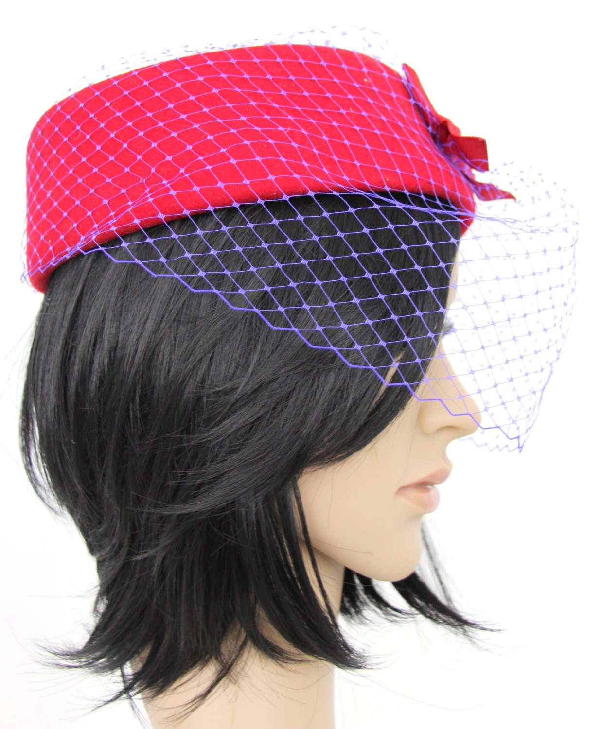 Scala VTG Red Hat Society - Handmade 100% wool Hat Women\'s - Beaded, Fedora, Bow this  main image 4