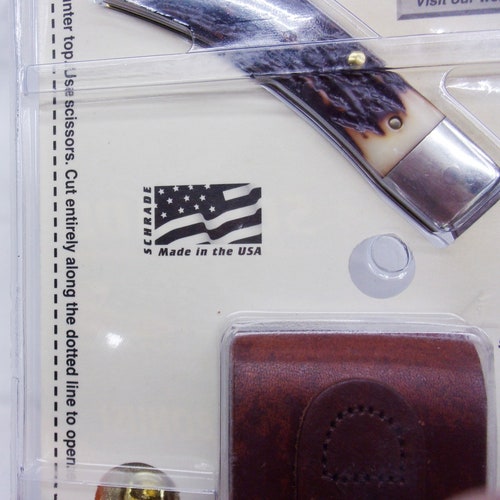 New shops Old Stock Made in USA Schrade Special Factory Order Pocket Knife with Leather Sheath in Original Unopened Packaging Ellenville New York