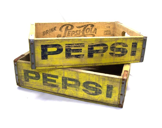 Pair of Retro Pepsi Crates Catch All Storage Etsy