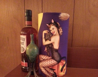 Pin-up girl Table lamp, girl in cat suit. CS5