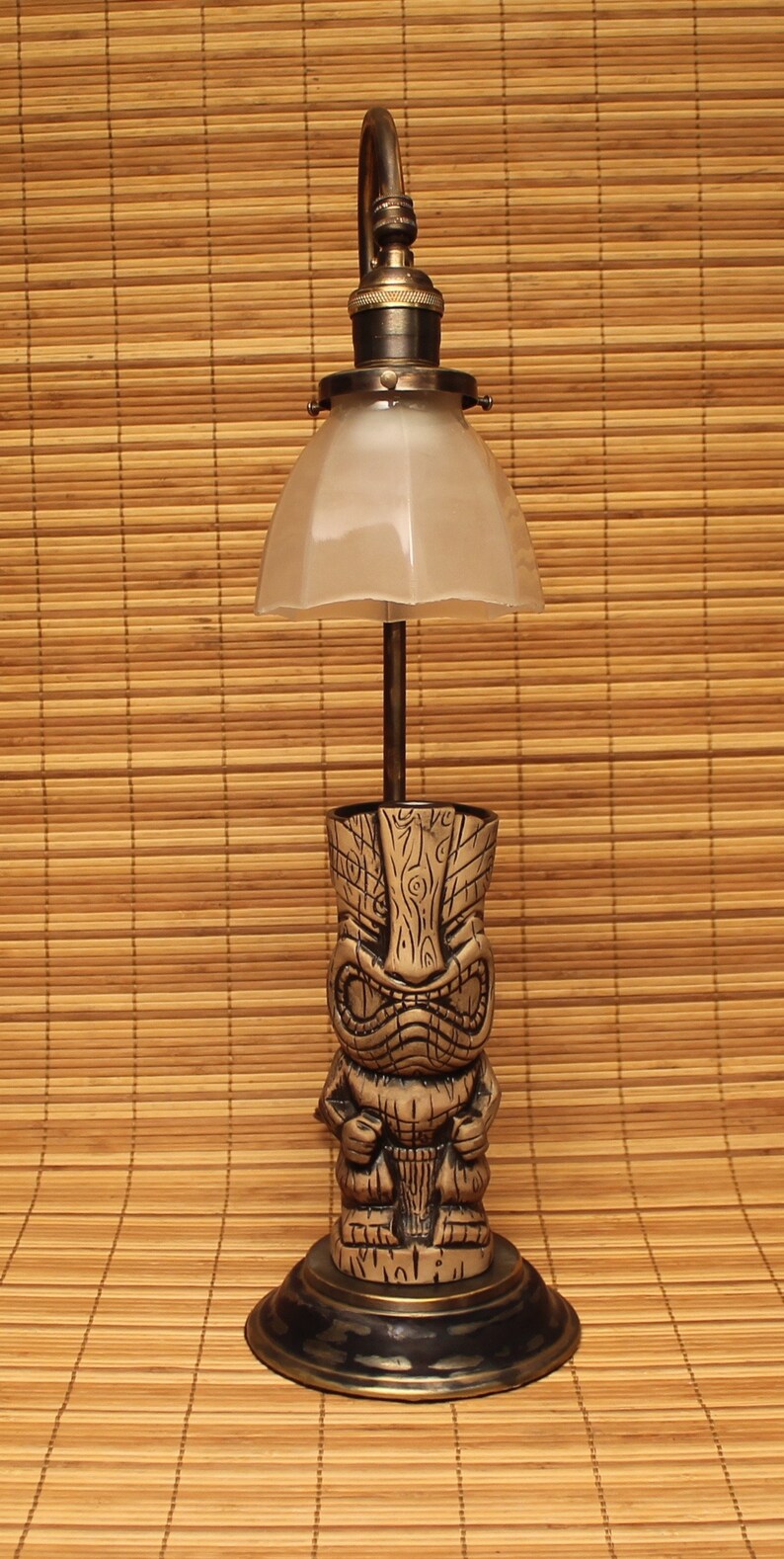Tiki Lamp With Glass Umbrella Shade Frankies Tiki Room Mug
