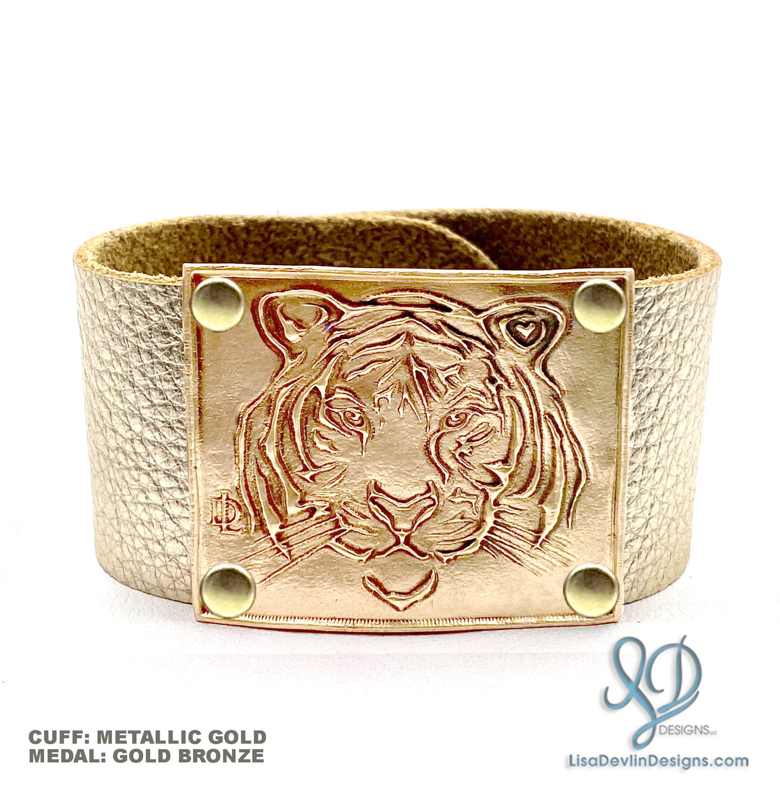 Tiger Leather Cuff Bracelet Etsy UK