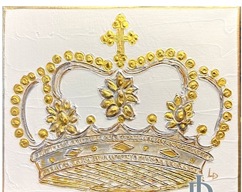 Crown Painted on Canvas by Lisa Devlin