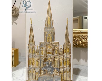 New Orleans St. Louis Cathedral Church     Painted Canvas
