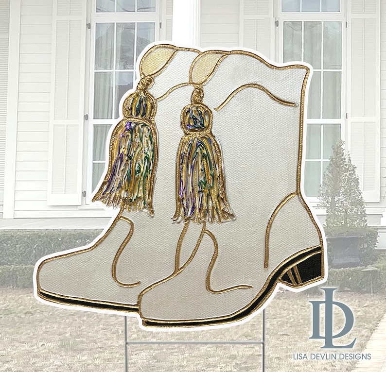 Mardi Gras Bead Dog Yard Sign or Door Hanger or Marching Boots Etsy