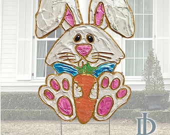 Easter Sign Bunny or Wreath of Thorns  Yard Sign or Door Hanger