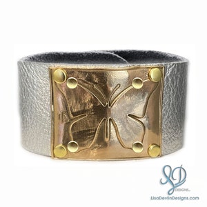 Butterfly Leather Cuff Bracelet