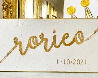 Personalized Name Canvas, Custom Wedding or Anniversary Date