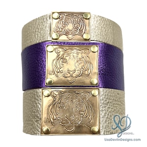 Tiger Leather Cuff Bracelet