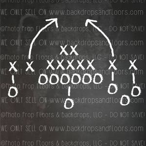 Football Plays DIGITAL Photography Backdrop - Sports, Touchdown, Score, Team, Athlete, Athletic, Touchdown, Score, Field, Kicker Quarterback