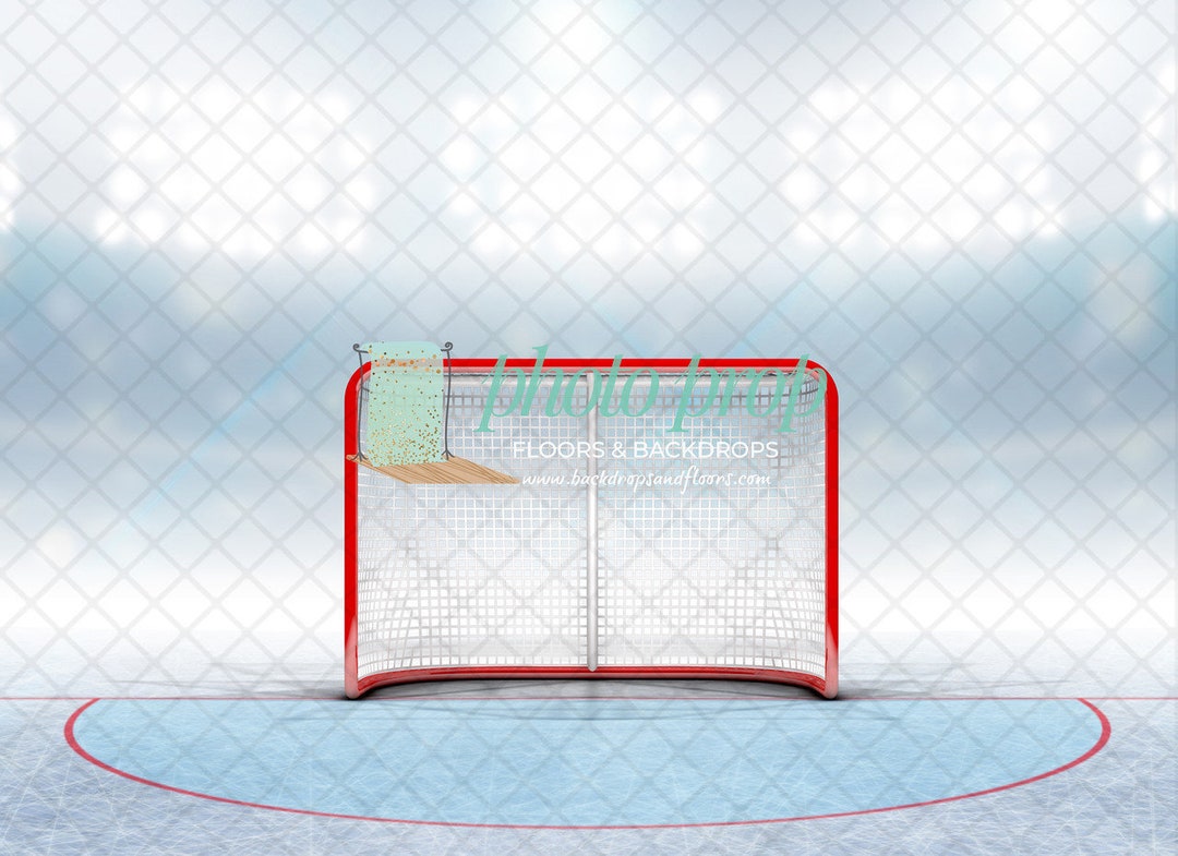 Ice Rink Background With Net Ice Hockey Photography Backdrop - Net, Sports, Rink, Skate, Arena ...