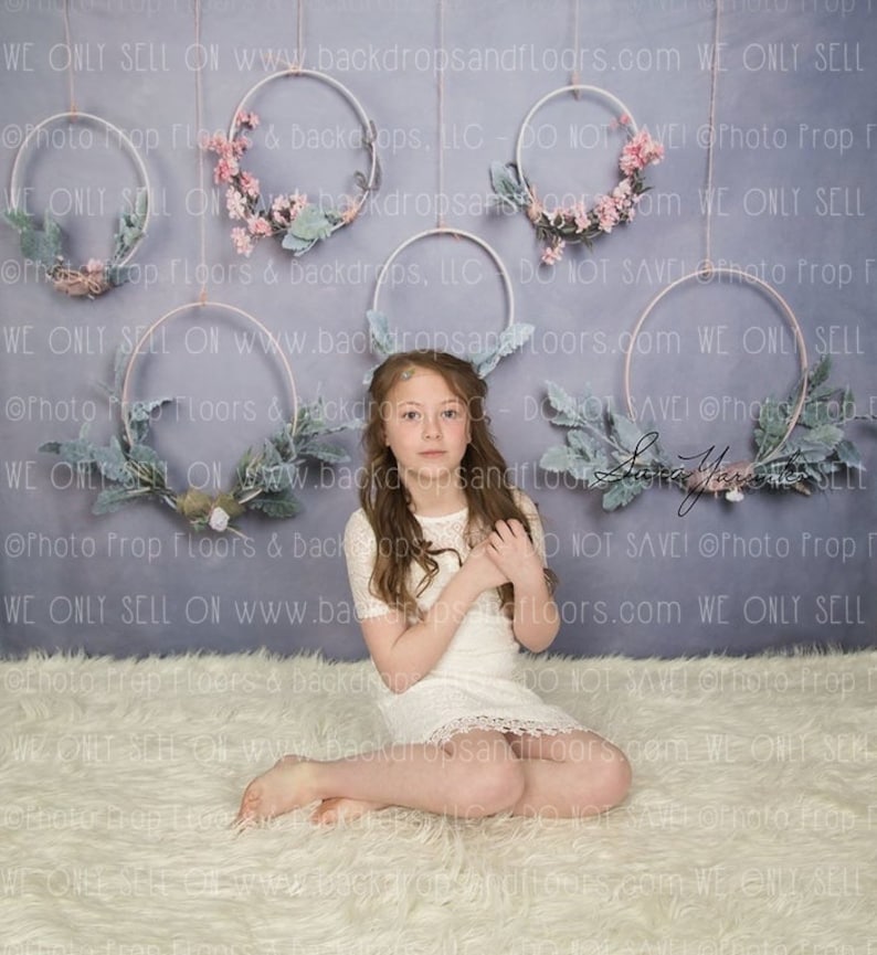 Circles Flowers Boho Hanging Minimalist Floral Hoops Photography Backdrop Embroidery Hoops Bohemian Shabby Chic