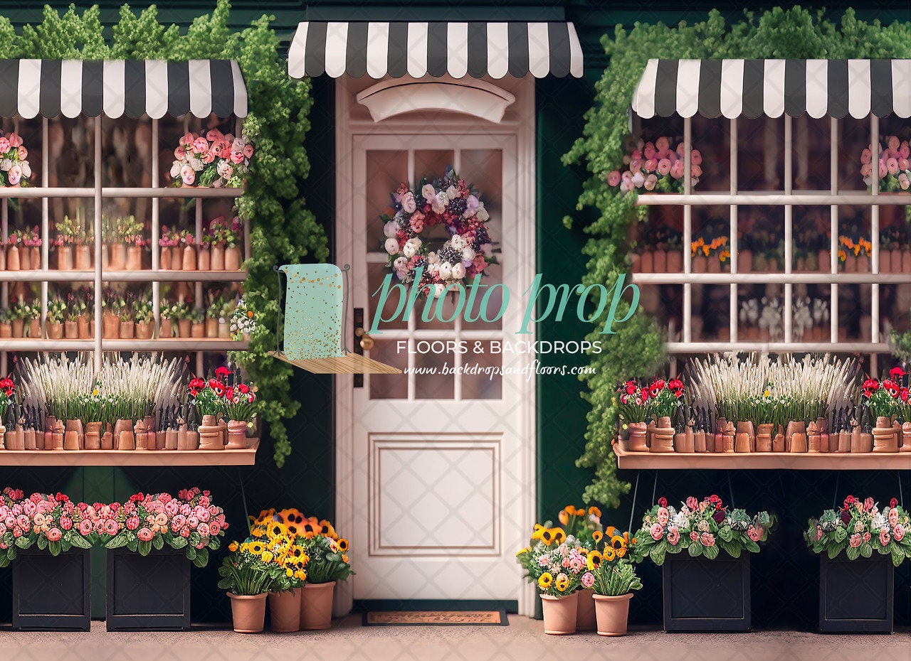 Flower Shop Photography Backdrop, Spring, Easter Storefront Cake Smash ...