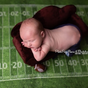 Gräsfotbollsplan Nyföddfotografering MINI BAKRUNDER / GOLVBAKUNDER - Poseringstyg, Baby, Sportlagspoäng Touchdown 50 Yard Line