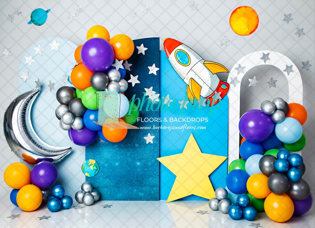 Outer Space Photography Backdrop - Astronaut, Galaxies, Planets, Stars ...