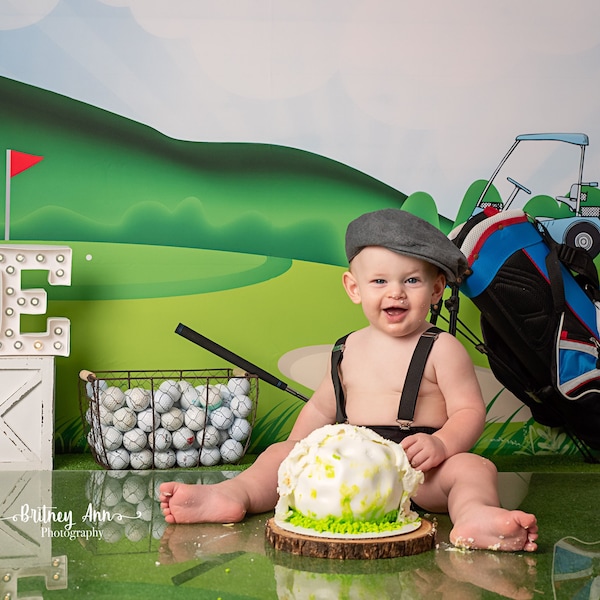 Golf Course Photography Backdrop - Greens, Spring, Sports, Hole in one, Birdie, Mountains, Pro, Clubs, Cart, Swing, Ball, Par, Golfing Hobby