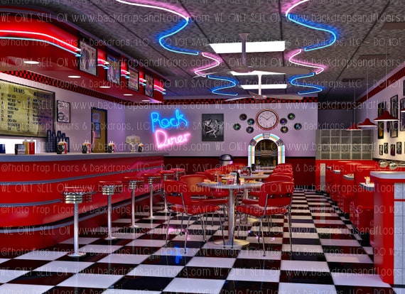 Choto Der Xx Video - Vintage Diner Photography Backdrop Retro Jukebox 50s - Etsy
