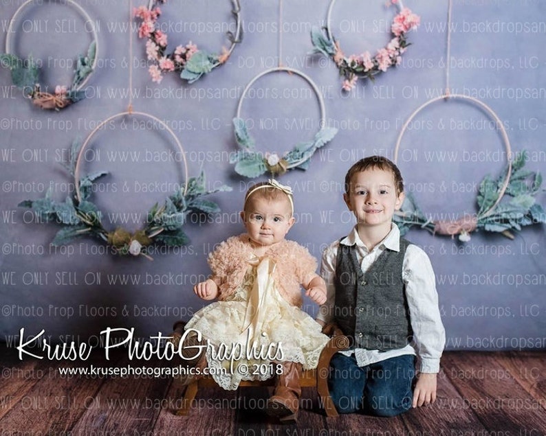 Circles Flowers Boho Hanging Minimalist Floral Hoops Photography Backdrop Embroidery Hoops Bohemian Shabby Chic