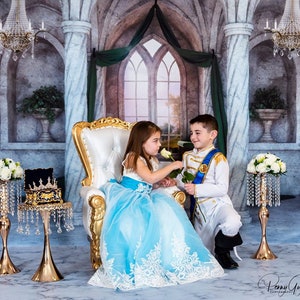 Castle Photography Backdrop - Princess, Columns, Archway, Cinderella, Princesses, Fairy Tale, Palace, Birthday, Party, Prom