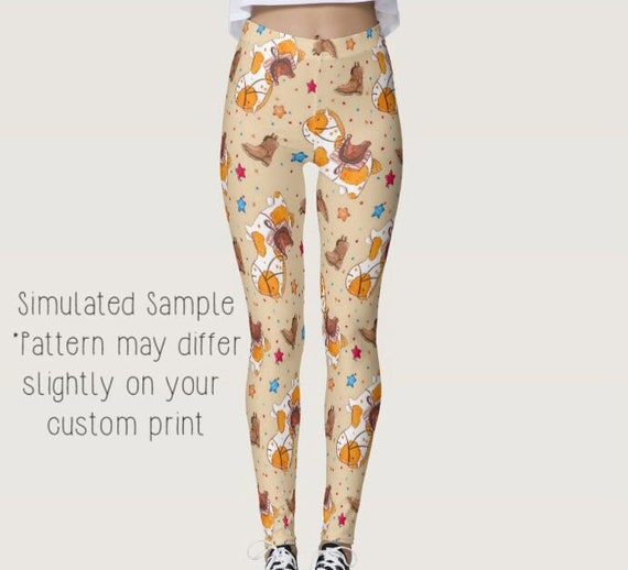 Cowboy Themed Leggings Yoga Pants Exercise Workout Horse Etsy