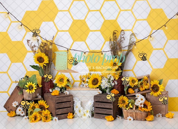 Mocsicka Bee Baby Shower Backdrop Honey Girl Baby Shower