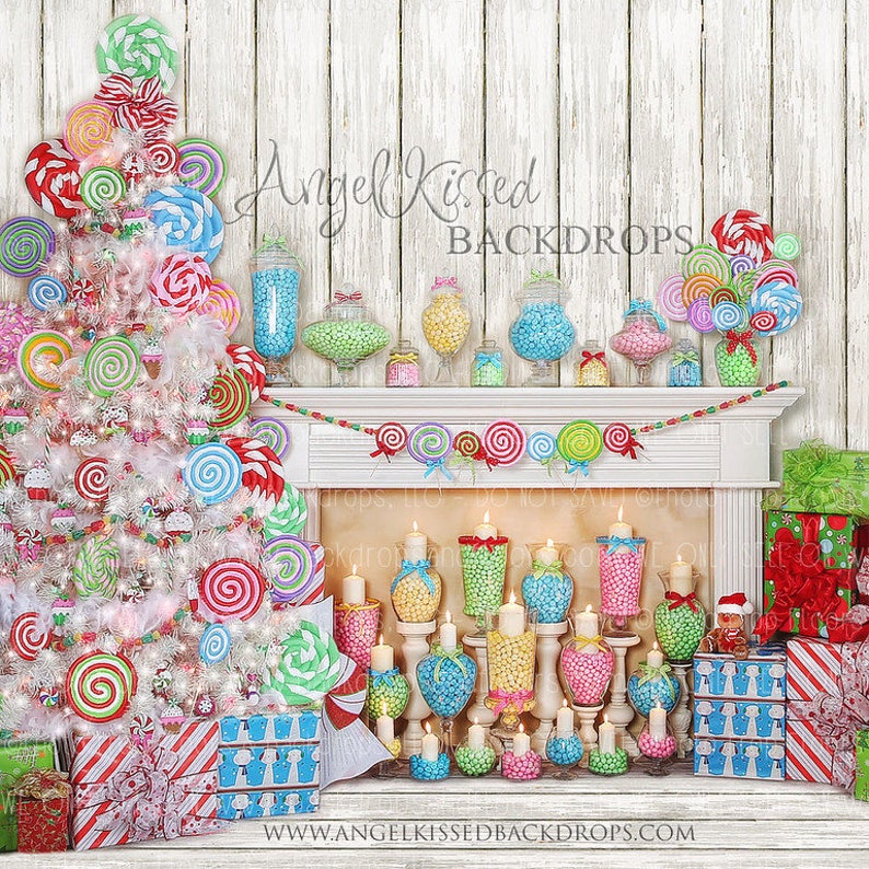 Candy Land Christmas Photography Backdrop Tree Candyland  Etsy