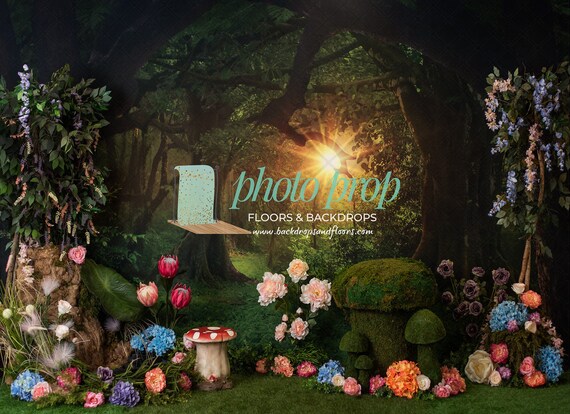 thumbnail image 2 of Magical Fantasy Forest Backdrop 10x7FT Fairy Tale Enchanted Forest Photography Backdrop Wonderland Woodland Baby Shower Birthday Background Adult Kids Artistic Portrait Photo Studio Props 2 of 14