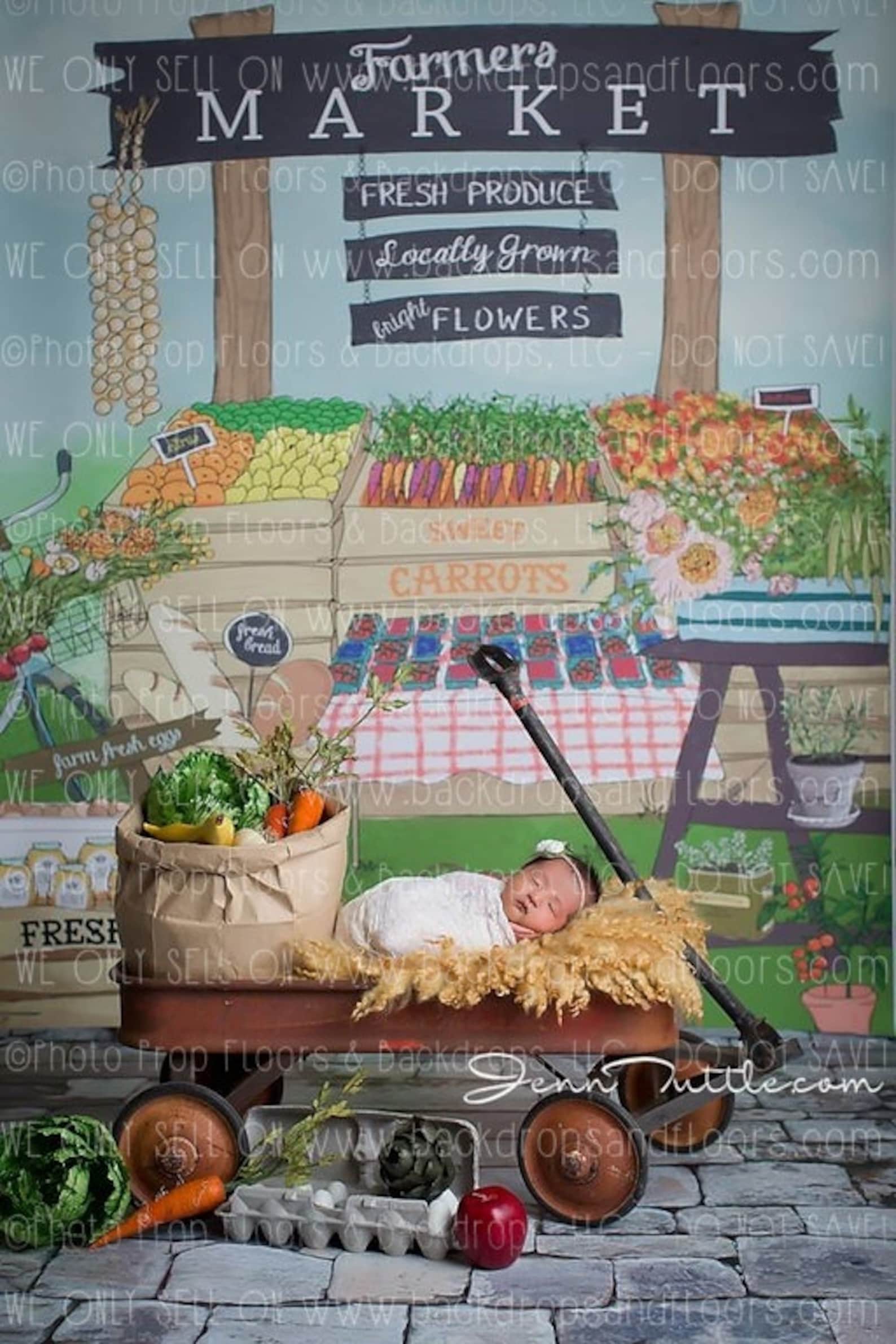 Farmers Market Photography Backdrop Fruit & Vegetable Stand | Etsy