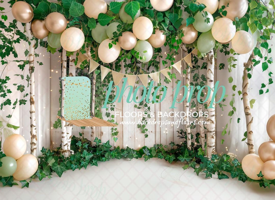 Tree Trunks Backdrop Scene Birch Tree Forest Photography Backdrop for Woodland Parties, Rustic ...
