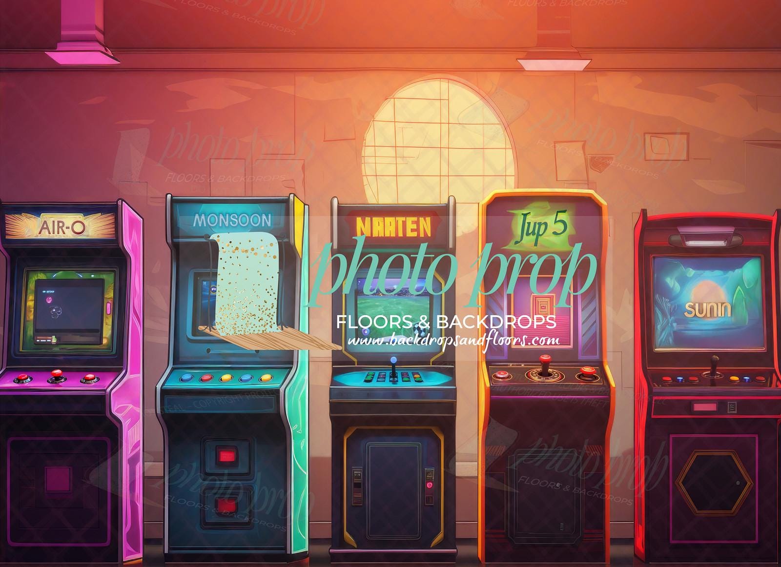 Retro Arcade Game Photography Backdrop, Gamer Cake Smash Photo, 80s 90s ...