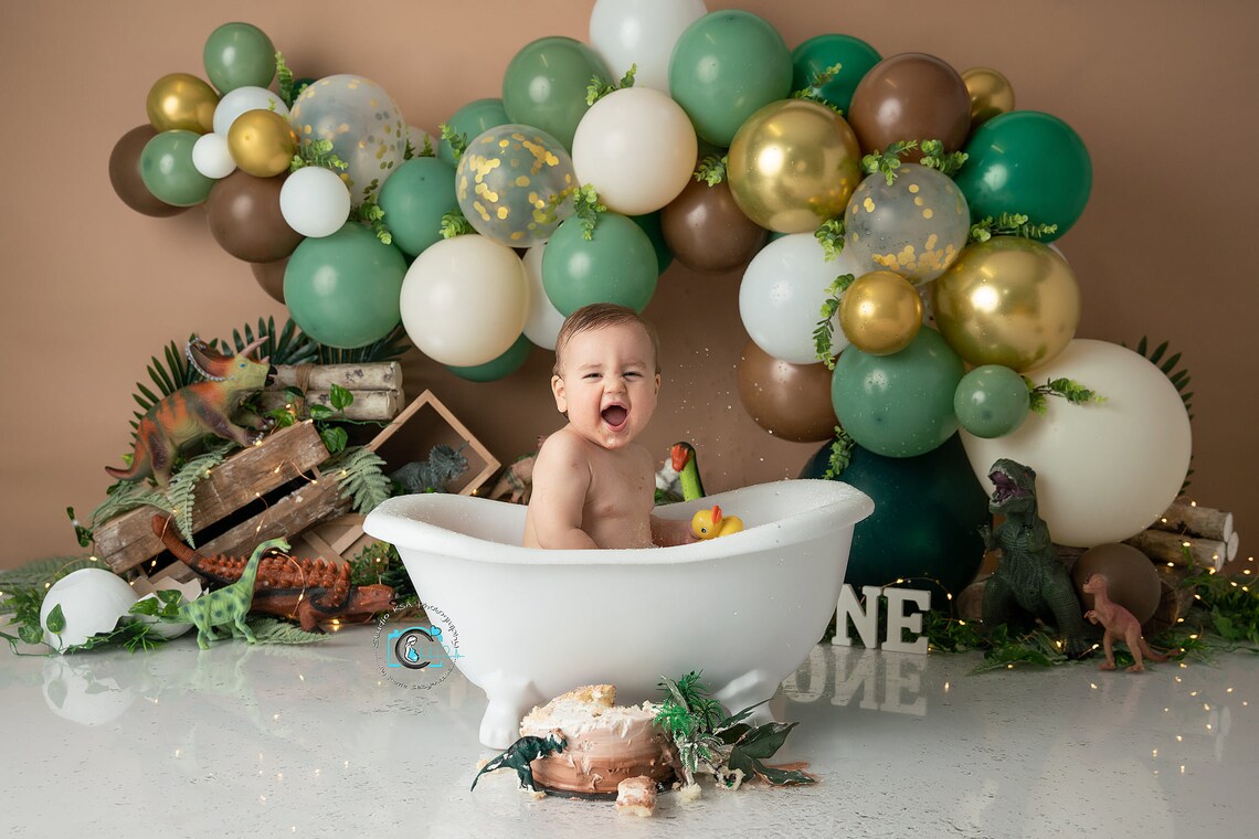Dinosaur Balloon Arch Photography Backdrop T Rex Jungle - Etsy