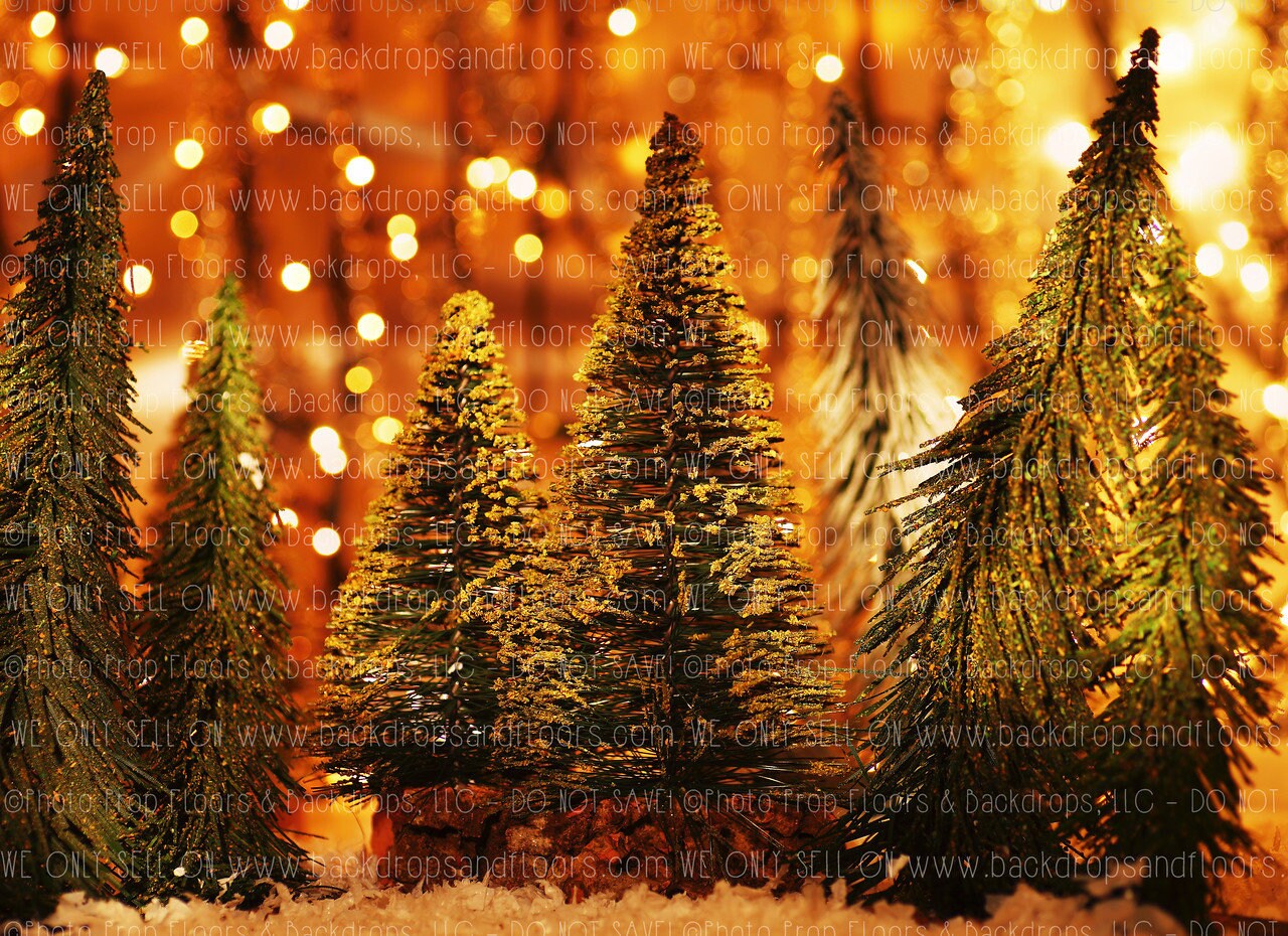 Night Christmas Tree Farm Photography Backdrop For Sale Etsy