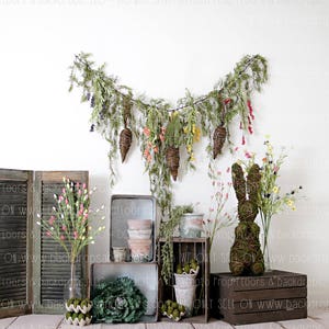 Boho, Natural Hanging Vines, Vintage Doors, Photography Backdrop, Bohemian,  Garland, Greenery, Jasmine, Mossy, Green, Plant, Vine, Foliage