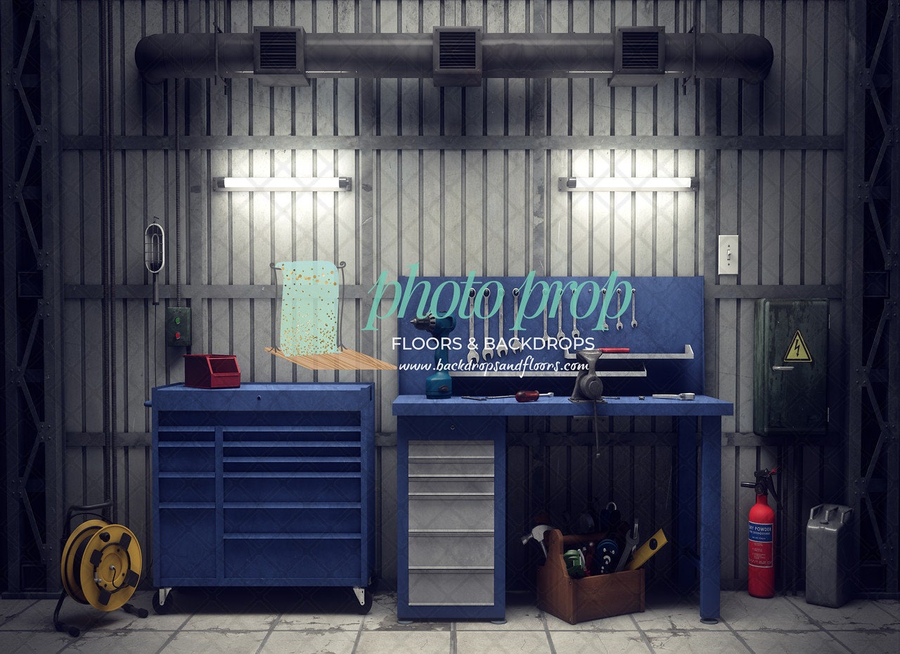 BELECO 7x5ft Garage Photography Backdrop - Brick Wall Workshop Background For Car Theme Photos